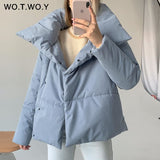 Oversized Cropped Winter Jacket Women Windbreaker Cotton-Padded Parkas Women Solid Casual Thick Jackets Female Outerwear