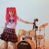Punk Sweet Cool Mini Skirt Harajuku Rock Hot Girl Fried Street Skirt Lace High Waist Cake Skirt