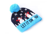 Amfeov Christmas Gift LED Christmas Hats Beanie Sweater Christmas Santa Hat Light Up Knitted Hat for Kid Adult For Christmas Party