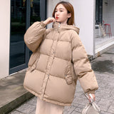Christmas Gift Winter 2021 Oversize Winter Puffer Jacket For Women Outerwear Womens Parkas Fur Hooded Cotton Padded Female Coat Warm Outwear