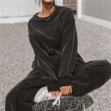 Tracksuit Women Sports And Leisure Sweater Suit Long Sleeve O-Neck Top And Long Sports Pants 2021 Autumn Two-Piece Suit