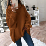 Cyber Monday Sales Women's Sweater Turtleneck Pullover Fashion Solid Knitted Sweater Knitwear Top Autumn Winter Loose Jumper Oversized Pullovers