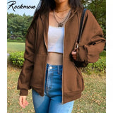 Rockmore Velvet Harajuku Heart Sweatshirt Women Y2K Long Sleeve Jackets Korean Hoodies Thin Crop Top Outfits Vintage Kawaii 2021