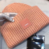 Amfeov Christmas Gift Winter Hats For Women Wool Blended Knit Wool Smiling Face Couple Cap Lady Thread Knitted Beanie Chapeau Femme шляпа женская 2024