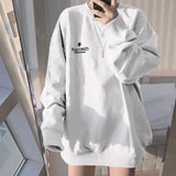 No Hat Hoodies Women Spring Letter Printed Loose Thin Korean Trendy Leisure Chic Womens Sweatshirts All-match Tees Preppy New BF
