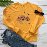 Amfeov Halloween Costume Halloween Pumpkin Sweatshirt Casual Printed, Cute Tee Shirt Graphic Witch Ghost Cotton Solid Thicken Warm Women Lady Fashion Y2k