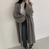 Women Cardigan Long Knitted Sweater Autumn Winter Loose Coats Ladies Oversized Cardigan Long Sleeve Tops Korean Outerwear
