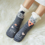 Amfeov Christmas Gift Soft Deer Cat Sheep Christmas Female Designer Sock Silicone Non-slip Women's Slippers Sock Fuzzy Socks Warm Plush Bedroom Women