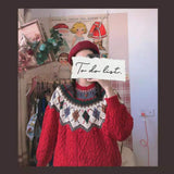 Christmas Gift New Year Christmas Women's Sweaters 2021 Red Sweater Women's Autumn Winter Loose Outer Wear Korean Fashion Women Top Pulovers