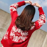 Christmas Gift Chirstmas Sweaters Holidays Red Snowflake Xmas Sweaters Half Turtleneck Long Sleeved Pullovers Women Winter Warm Jumper