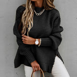 Cyber Monday Sales Women's Sweater Fashion Half High Neck Loose Solid Color Long Sleeve Thick Sweater Pullover Streetwear Autumn Winter Tops Mujer