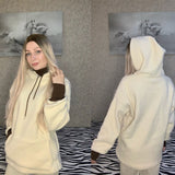 Amfeov Lamb Plush Women Autumn And Winter 2024 New Korean Style Long Sleeve Hoodies Cotton Blend Warm Plus Size Loose Casual Woman Tops