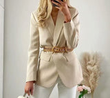 2023 Women Fashion Solid Candy Color Blazers Vintage Long Sleeve Single Button Blazer Suits Autumn Female Loose Tops