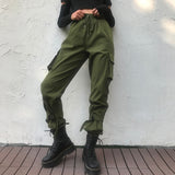 Cargo Pants Women Wide Leg Sweat Pants Oversized Vintage Army Green Trousers Plus Size Streetwear Sweatpants Joggers