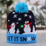 Amfeov Christmas Gift LED Christmas Hats Beanie Sweater Christmas Santa Hat Light Up Knitted Hat for Kid Adult For Christmas Party