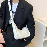 Back To School Amfeov Luxury Crossbody Bags For Women 2022 Leather Lemon Color Shoulder Bag Women Casual Satchels Wide Straps Fashion Bag Handbag