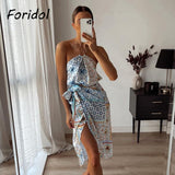 Amfeov Foridol Summer Satin Dress Set Women Halter Crop Top Skirt Pants Set Suits Vintage Beach Floral Print Boho Two Pieces Set 2022