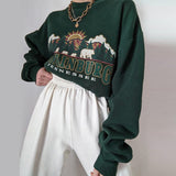 Christmas Gift Deeptown Vintage Green Hoodie Women Y2k Oversized Streetwear Graphic Sweatshirt Aesthetic 90s Retro Long Sleeve Pullover E Girl