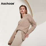 Casual Loose Knit Sweater Women V Neck Stripe Pullover Tops Batwing Long Sleeve Solid Lady Sweaters Jumper Pulls Femme