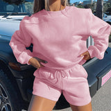 Women's Tracksuits Sports Pants Suit Two Piece Set Casual Fleece Hoodies Sweatshirts Female Shorts Sweatpants Clothes