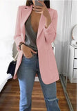 2022 New Solid Color Fashion Casual Suit Collar Long Sleeve Slim Temperament Coat Women Large Size Hot Sale Streetwear