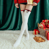 Christmas Gift Winter card through knee stockings coral fleece thickened warm Christmas socks gift socks cute elk animal home socks floor socks