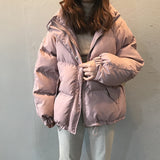 Amfeov Ladies Fashionable Winter Oversized Stand Collar Down Jacket Women 2024 New Warm Thick Loose Chic Parka Bread Padded Coat