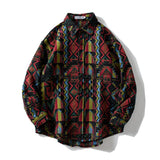 Hip Hop Streetwear Fashion Jacket Men Shirt Long Sleeve Pattern Print Cardigan Plus Size Vintage Shirts Jackets Mens Clothing