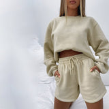 Women's Tracksuits Sports Pants Suit Two Piece Set Casual Fleece Hoodies Sweatshirts Female Shorts Sweatpants Clothes