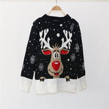Christmas Gift Women Ugly Christmas Sweater Deer Warm Knitted New Long Sleeve Sweater Jumper Top O-Neck Santa Claus Fashion Casual Blouse