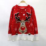 Christmas Gift Women Ugly Christmas Sweater Deer Warm Knitted New Long Sleeve Sweater Jumper Top O-Neck Santa Claus Fashion Casual Blouse