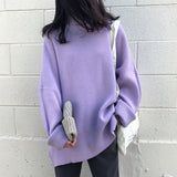 Ladies Oversized Sweater Turtleneck Thick Warm Knitted Pullover Female Fashion Korean All-Matched Sweaters Preppy Style Top
