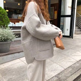 Short Woolen Plaid Coat Female 2021 Loose Casual Houndstooth Outwear Women Blazer Jacket