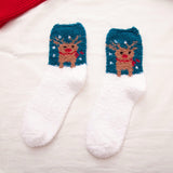 Amfeov Christmas Gift Women Sock Winter Warm Colorful kawaii Socks Soft Cotton Cute Santa Claus Deer Socks For Girl Christmas Gift socks