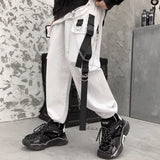 Women Cargo Harem Pants Side Pockets Black White Hip Hop Casual Male Female Joggers Trousers Fashion Casual Streetwear Pants