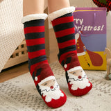 Amfeov Christmas Gift Soft Deer Cat Sheep Christmas Female Designer Sock Silicone Non-slip Women's Slippers Sock Fuzzy Socks Warm Plush Bedroom Women