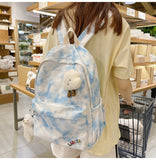 Amfeov School Backpack Students Backpacks For Girls Large Capacity Korean College Schoolbag Trend Casual Travel Women's Female Bags