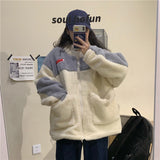 Amfeov Kawaii Teddy Bear Fur Oversize Hoodies Harajuku Women Winter Bomber Jacket Faux Lambs Fur Coat Fleece Plus Size Streetwear