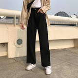 Jeans Women Loose High Waist Leisure Full-length Wide Leg Jean All-match Korean Style Simple Womens Trendy Harajuku Daily Chic