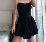 Amfeov hoco dresses Gothic Summer A-Line Dress Sexy Spaghetti Strap Dresses For Women 2024 Black Party Mini Dresses Vintage Slim Outfits