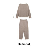 Women Sweater Two Piece Knitted Pant Sets Slim Tracksuit  2021 Spring Autumn Fashion Sweatshirts Sporting Suit Female