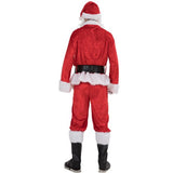 5pcs Christmas Santa Claus Costume Fancy Dress Winter Jacket + Hat + Belt + Beard + Pants For Men Women Christmas Cosplay Suit