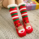 Amfeov Christmas Gift Soft Deer Cat Sheep Christmas Female Designer Sock Silicone Non-slip Women's Slippers Sock Fuzzy Socks Warm Plush Bedroom Women