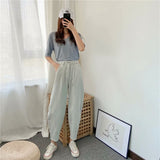 Christmas Gift PUWD Casual Woman Losoe Candy Trousers 2021 Spring Sweet Ladies High Waisted Cotton Pants Girls Y2k Solid Pant