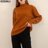 Christmas Gift Autumn Winter basic oversize thick Sweater pullovers Women 2021 LOOSE needle twist sweater pullovers female Long Sleeve