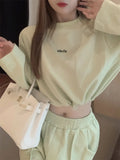 Full Sleeve Hooded Sweatshirt+Elastic High Waist Pencil Sweatpant 2 Piece Set Fashion Korean Tracksuit Streetwear Outfits