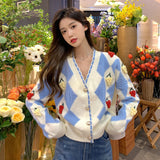 Vintage V Neck Long Sleeve Women Pullovers Sweater Korean Office Lady Lace Patchwork Jumpers Autumn Elegant Sueter Mujer