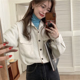 Thanksgiving Day Gifts Autumn Winter Loose Corduroy Shirt Women Turn Down Collar Single Breasted Casual Long-Sleeve Outerwear Vintage Cardigans