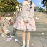Kawaii Lolita Dress Women Girls JSK Lolita Kawaii Cute Cats Tea Party Dresses Ruffles Cosplay Spring Summer Slip Dress