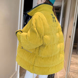 Christmas Gifts 2022 Winter Woman Jacket Corduroy Padded Coat Lady Parka Loose  Student Bread Clothing Thick Outerwear
